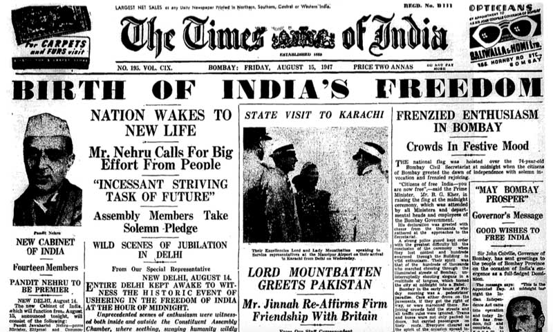 Tryst With Destiny: How Newspapers Covered 15 August 1947